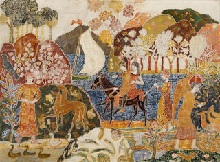 van twee figuren op een muilezel - Charles Prendergast — weergave van het kunstwerk