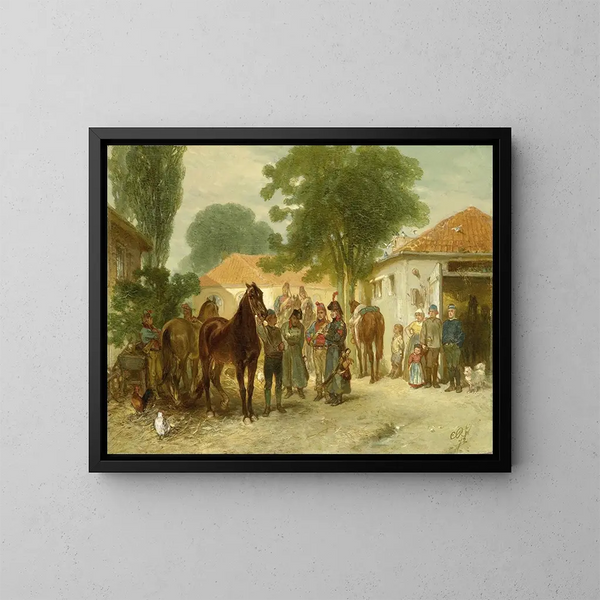 De requisition - Charles Rochussen — ingelijst kunstwerk aan de muur