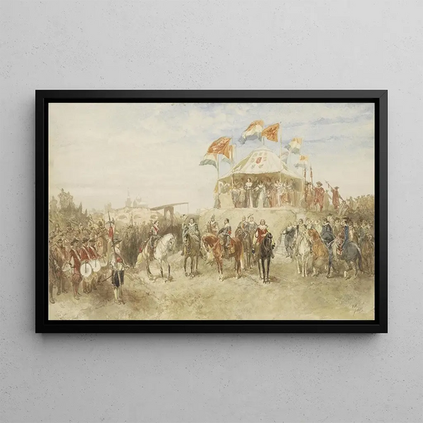Charles Rochussen - Het vertrek van het Spaanse garnizoen uit Den Bosch na de overgave aan Frederik Hendrik in 1629.webp