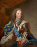 Portret van koning Lodewijk XV in harnas - Charles Sevin de la Penaye — weergave van het kunstwerk