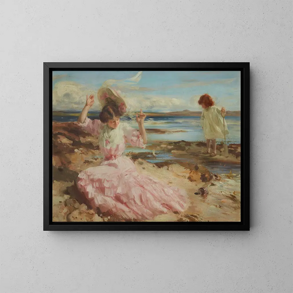 Onder de zomerzeeën - Charles Sims — ingelijst kunstwerk aan de muur