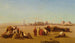 van een rustende karavaan, Het Karnak-tempel, Thebe in de verte - Charles Théodore Frère — weergave van het kunstwerk