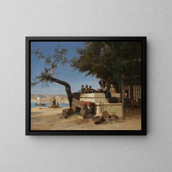 In Het Café - Charles Théodore Frère — ingelijst kunstwerk aan de muur