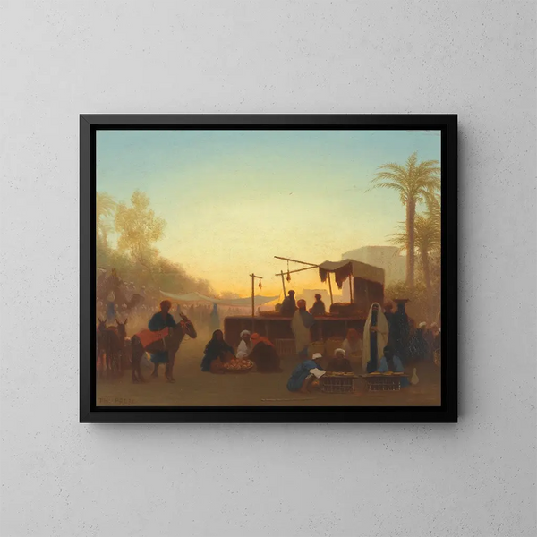 Marche au Caire - Charles Théodore Frère — ingelijst kunstwerk aan de muur