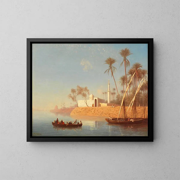 van Boulak in de buurt van Caïro, Egypte - Charles Théodore Frère — ingelijst kunstwerk aan de muur