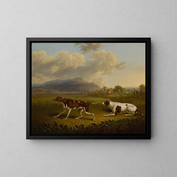 Twee pijlers in een landschap - Charles Towne — ingelijst kunstwerk aan de muur