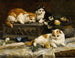 Drie oplettende katjes - Charles Van Den Eycken — weergave van het kunstwerk