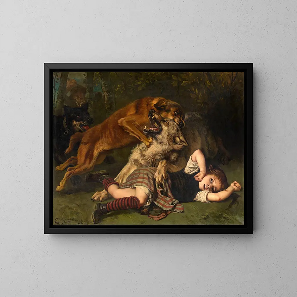 Hulp in de tijd - Charles Verlat — ingelijst kunstwerk aan de muur