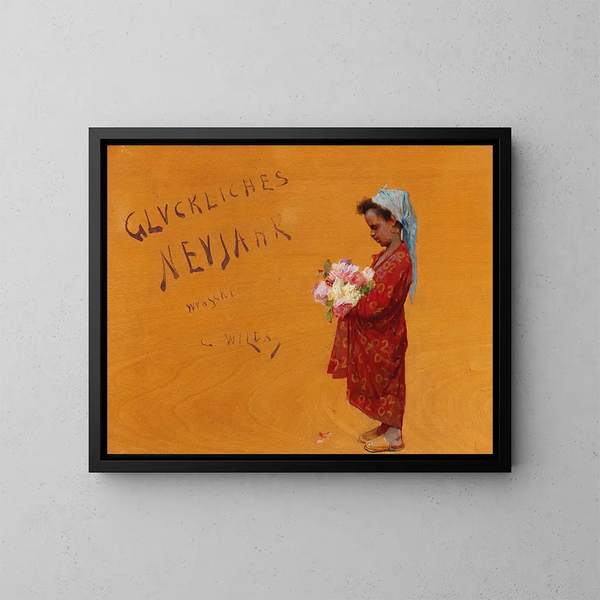 Gelukkig nieuwjaar - Charles Wilda — ingelijst kunstwerk aan de muur