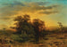 Landschapschilderij van de avond met een ooievaar - Charlotte Piepenhagen-Mohr — weergave van het kunstwerk