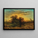Landschapschilderij van de avond met een ooievaar - Charlotte Piepenhagen-Mohr — ingelijst kunstwerk aan de muur