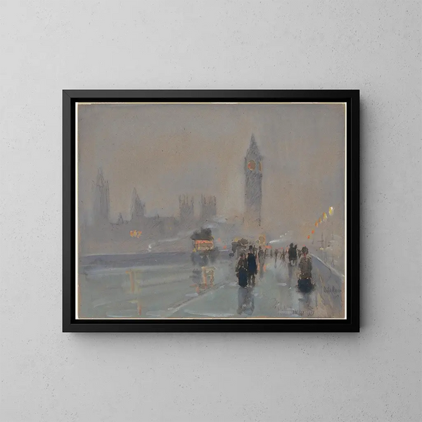 Het Paleis van Westminster en Big Ben - Childe Hassam — ingelijst kunstwerk aan de muur