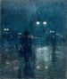 Nachtzicht op Fifth Avenue - Childe Hassam — weergave van het kunstwerk