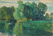 Bomen aan de rand van een meer - Childe Hassam — weergave van het kunstwerk