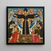 Christus aan het kruis met de heiligen Vincent Ferrer, Johannes de Doper, Marcus en Antoninus - Meester van de Epifanie van Fiesole — ingelijst kunstwerk aan de muur
