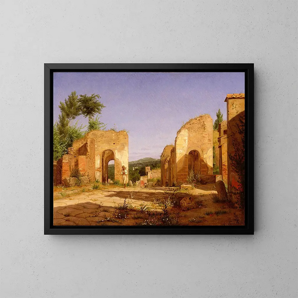 Poort in de Via Sepulcralis in Pompeii - Christen Købke — ingelijst kunstwerk aan de muur