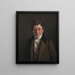 Portrait of the artist's cousin and brother-in-law, the grocer Christian Petersen - Christen Købke — framed artwork on a wall