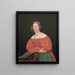 portret van de zus van de kunstenaar Cecilie Margrethe Petersen née Købke - Christen Købke — ingelijst kunstwerk aan de muur