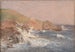 van een ruwe zee aan een rotsachtige kust in Capri - Christen Købke — weergave van het kunstwerk