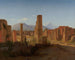 Het Forum van Pompeii met de Vesuvius op de achtergrond - Christen Købke — weergave van het kunstwerk