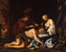 Pendant que Samson dort sur les genoux de Dalila, un Philistin lui coupe les cheveux. - Christiaen van Couwenbergh — weergave van het kunstwerk