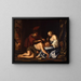Pendant que Samson dort sur les genoux de Dalila, un Philistin lui coupe les cheveux. - Christiaen van Couwenbergh — ingelijst kunstwerk aan de muur