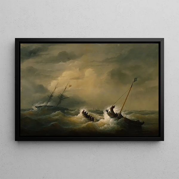 Christian Cornelis Kannemans - Die Rettung der Besatzung der sterreichischen Brigg Pegno DAmicizia am 25 Oktober 1852.webp