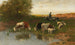 Bétail met herder bij de waterkant - Christian Friedrich Mali — weergave van het kunstwerk