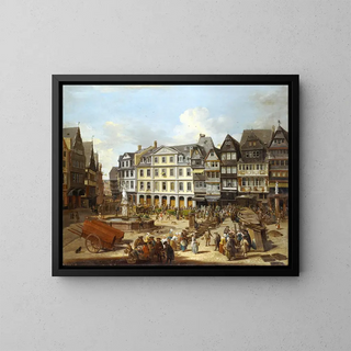 Christian Georg Schtz the elder - A Market on the Rmerberg in Frankfurt.webp