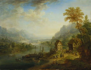 Landschap met rivier - Christian Georg Schütz l'Ancien — weergave van het kunstwerk