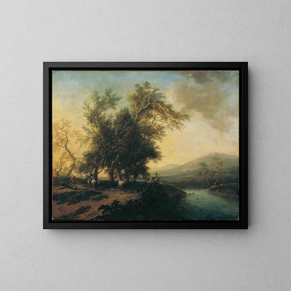 Landschap met figuren - Christian Hilfgott Brand — ingelijst kunstwerk aan de muur