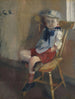 Een klein jongetje op een stoel - Christian Krohg — weergave van het kunstwerk