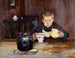 van een winkelend jongetje dat koffie drinkt - Christian Krohg — weergave van het kunstwerk