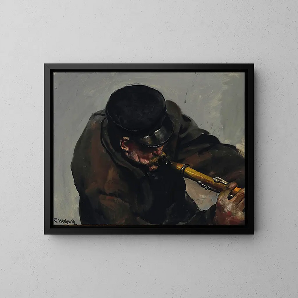 De Muzikant - Christian Krohg — ingelijst kunstwerk aan de muur