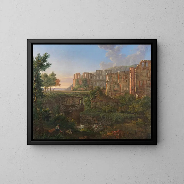 Uitzicht op het kasteel van Heidelberg - Christian Philipp Koester — ingelijst kunstwerk aan de muur