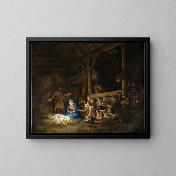 L'Adoration des bergers - Christian Wilhelm Ernst Dietrich — ingelijst kunstwerk aan de muur