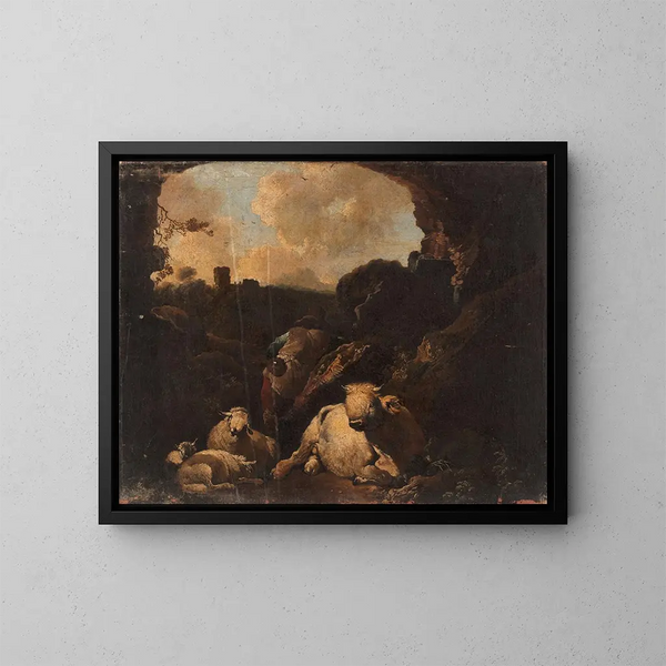 Nederlandse geschiedenis - Christian Wilhelm Ernst Dietrich — ingelijst kunstwerk aan de muur