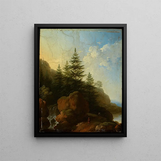 Christian Wilhelm Ernst Dietrich - Felsige Gebirgslandschaft mit Wasserfall.webp