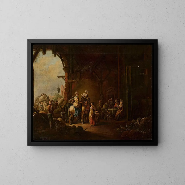 Auberge - Christian Wilhelm Ernst Dietrich — ingelijst kunstwerk aan de muur