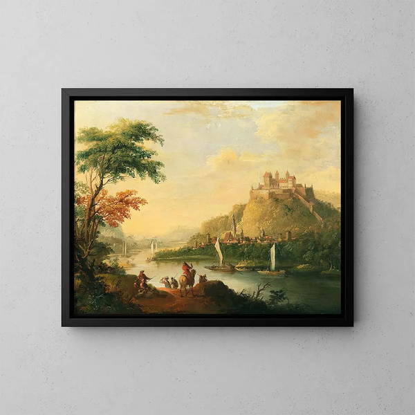 Vue van Dresden - Christian Wilhelm Ernst Dietrich — ingelijst kunstwerk aan de muur