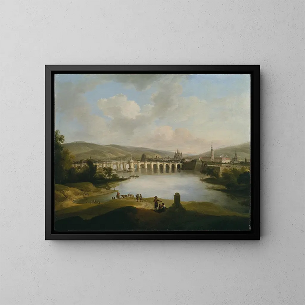 Uitzicht op een stad - Christian Wilhelm Ernst Dietrich — ingelijst kunstwerk aan de muur