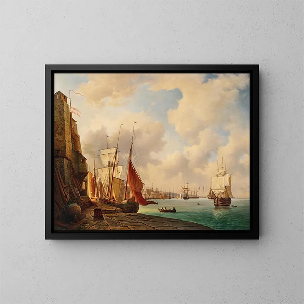 Het port van Triëst - Christian von Plattensteiner — ingelijst kunstwerk aan de muur