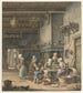 Interior painting with a family of farmers around the table - Christina Chalon — artwork view