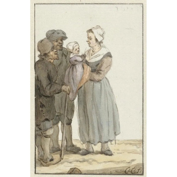 Christina Chalon - Vrouw met kind bij twee mannen.webp
