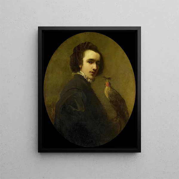 Le Fauconnier - Christoffel Bisschop — ingelijst kunstwerk aan de muur