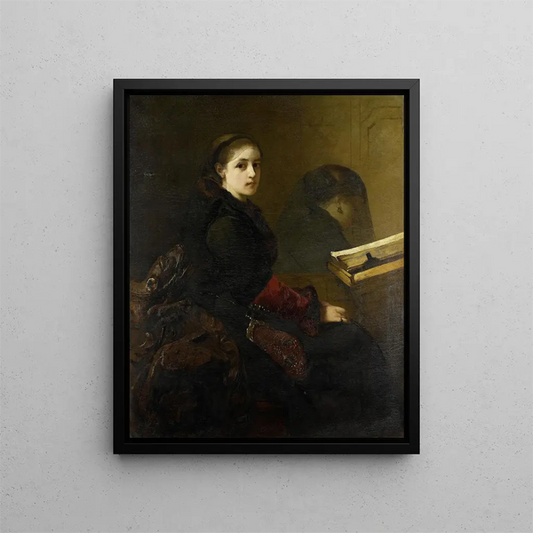 De onderbroken gebed - Christoffel Bisschop — ingelijst kunstwerk aan de muur