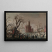 Winter landscape painting with skaters and imaginary castle - Christoffel van den Berghe — framed artwork on a wall