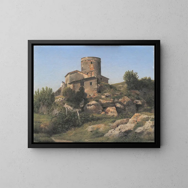 Een gebouw in de buurt van Tor di Quinto, nabij Rome - Christoffer Wilhelm Eckersberg — ingelijst kunstwerk aan de muur