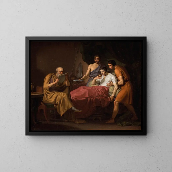 Alexandre de Grote op zijn sterfbed - Christoffer Wilhelm Eckersberg — ingelijst kunstwerk aan de muur