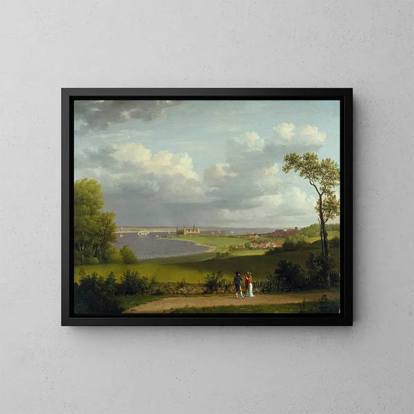 Vue noord van het kasteel van Kronborg - Christoffer Wilhelm Eckersberg — ingelijst kunstwerk aan de muur